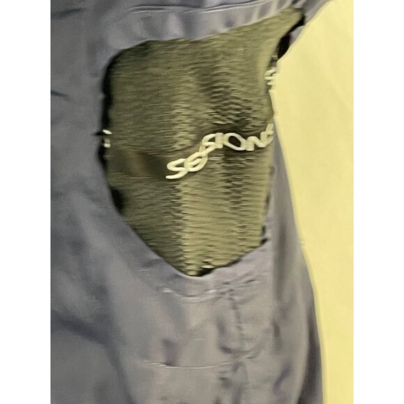 Sessions rain jacket blue black lining zip front hood elastic cuffed READ - Picture 7 of 10